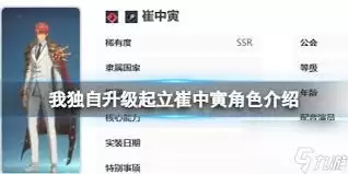 我独自升级起立觉醒崔中寅如何玩