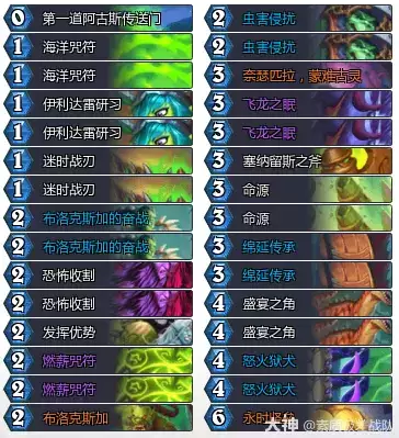 分享炉石传说治愈艾泽拉斯命源法术瞎卡组代码
