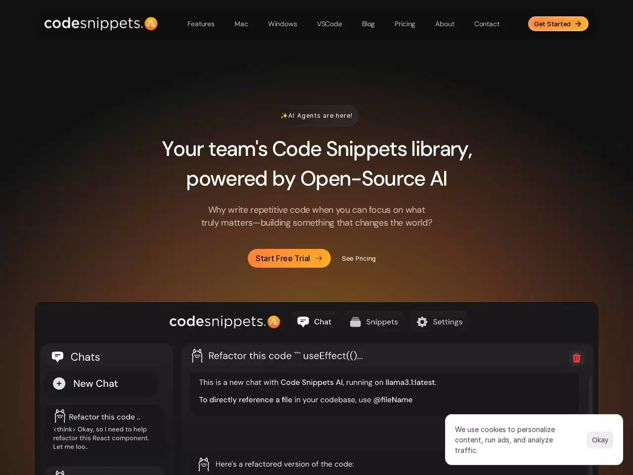 Code Snippets AI-Code Snippets AI是一个借助人工智能技术创建代码片段库的网站