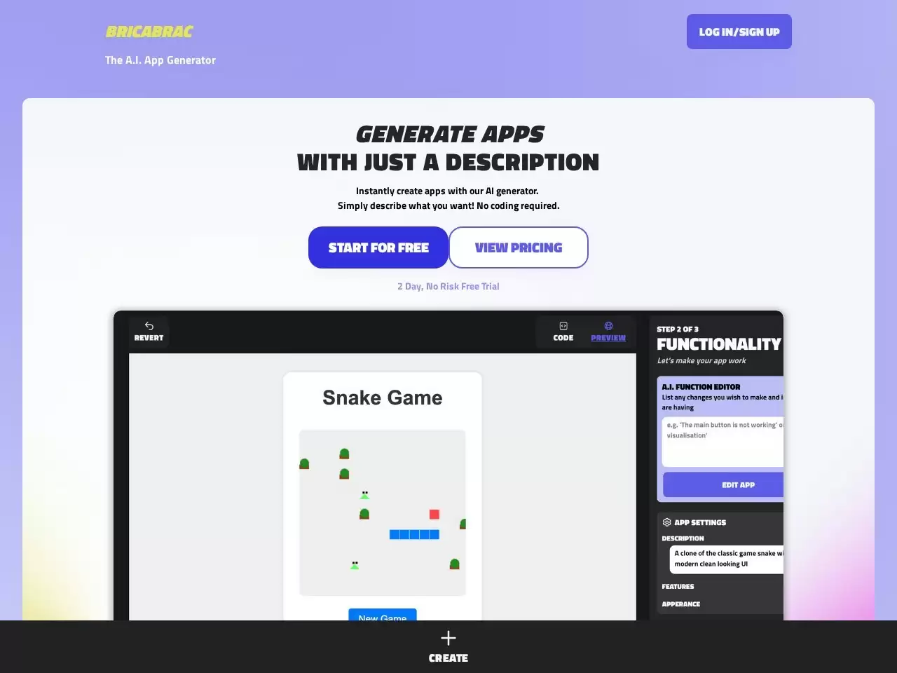 Bricabrac AI-Bricabrac AI是使用AI创建Web应用程序的生成器