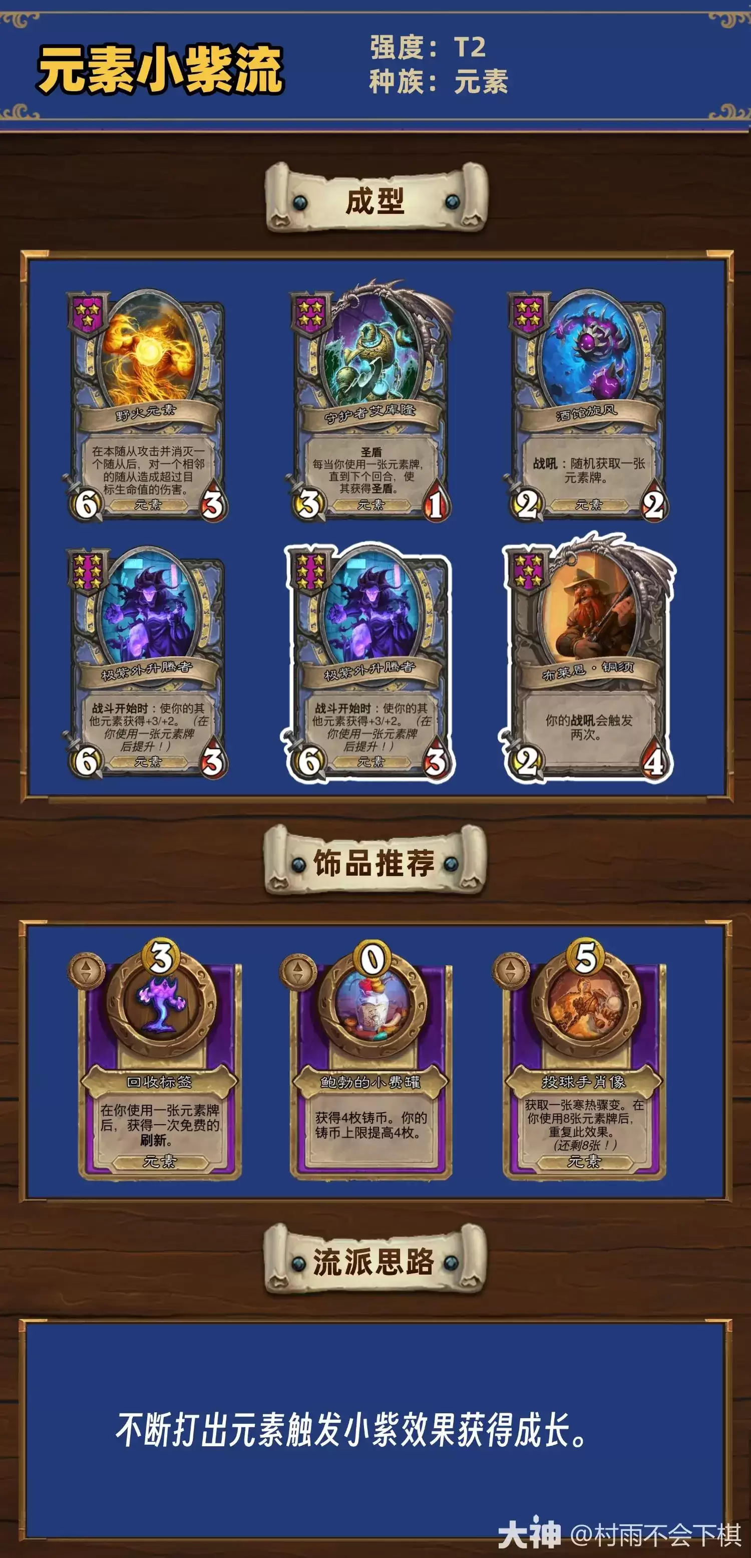 炉石传说35.4.1酒馆战棋元素小紫流打法攻略