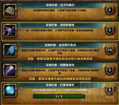 魔兽世界深渊钓客浊水掠行鱼肉成就指南