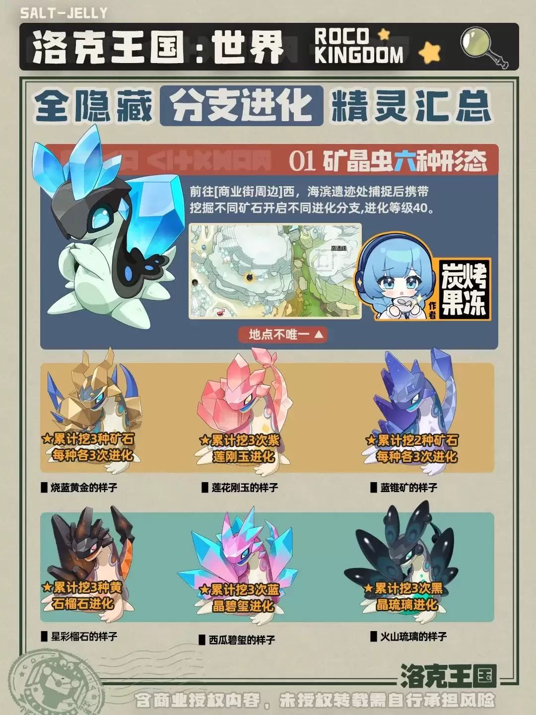 晶矿虫进化图鉴 洛克王国世界