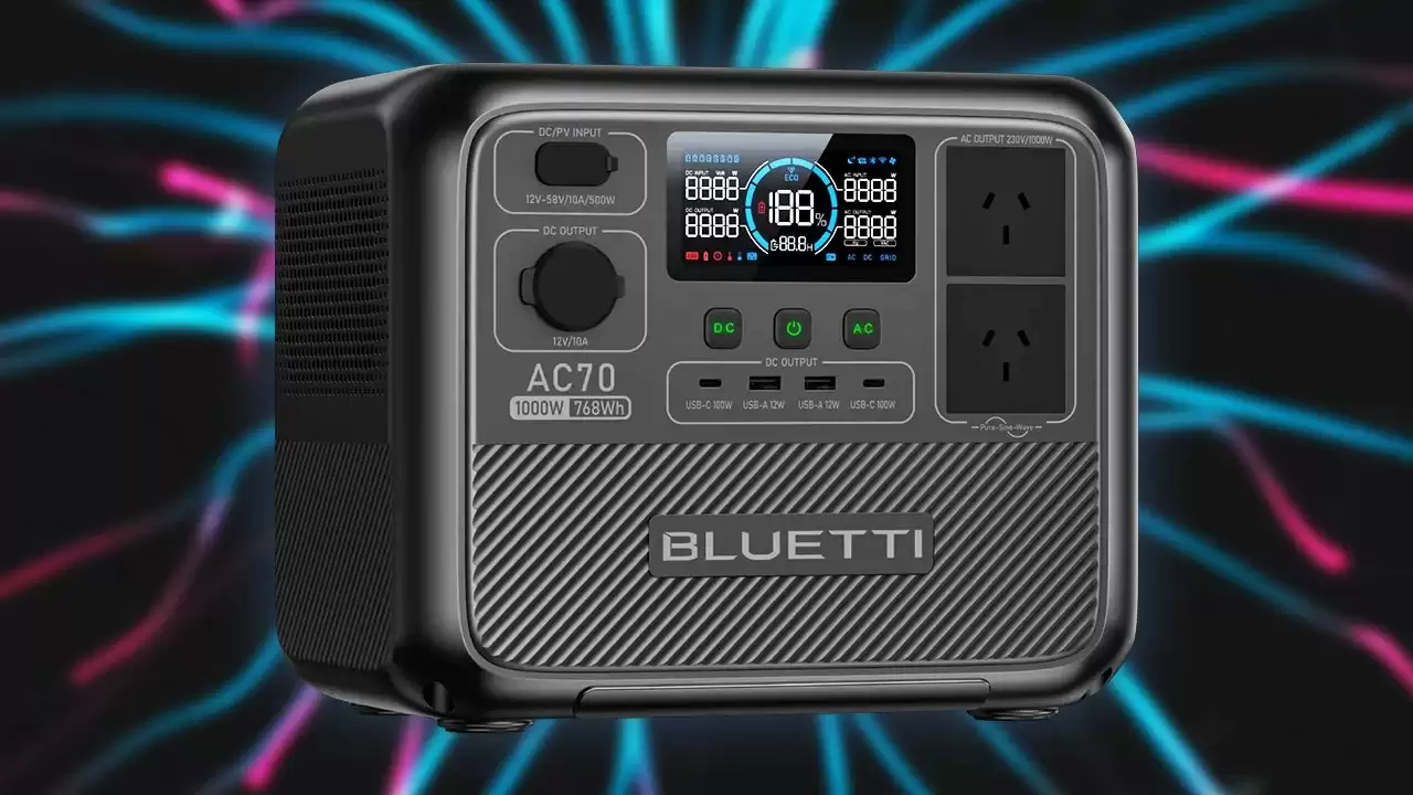 高分口碑的 Bluetti AC70 768Wh 1,000W 磷酸铁锂移动电源直降 35%