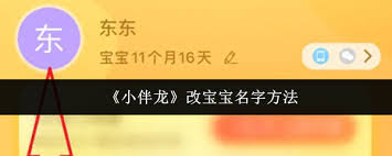 小伴龙如何修改宝宝名字
