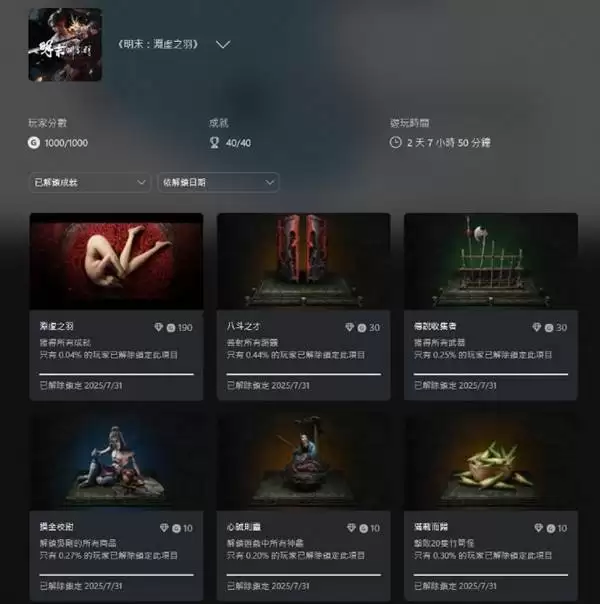 《明末渊虚之羽》全成就注意事项与建议