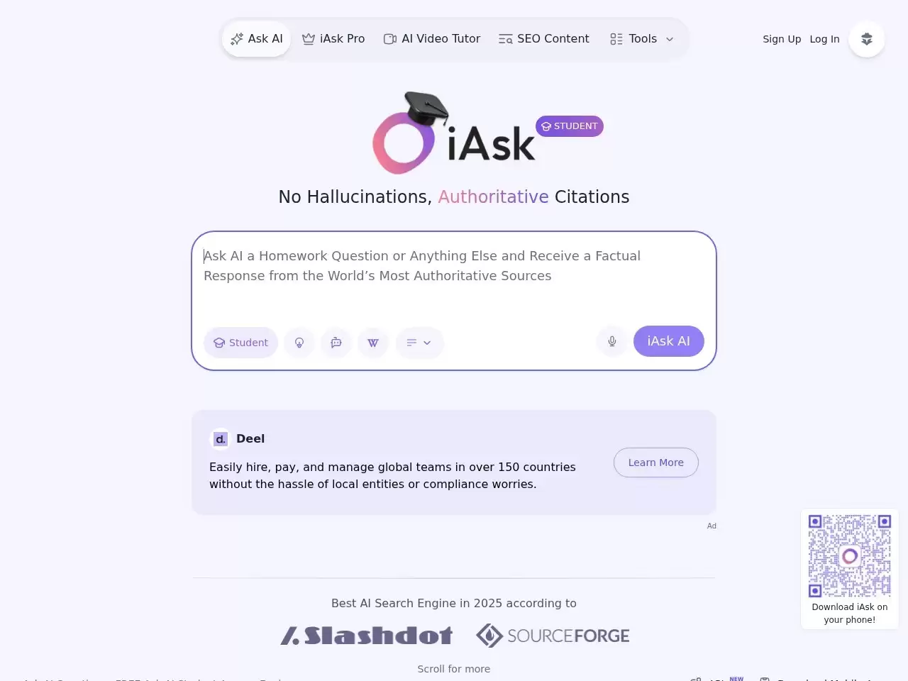 iAsk.AI-iAsk.AI是一个免费的AI搜索引擎
