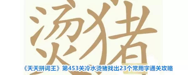 《天天拼词王》第453关冷水烫猪找出23个常用字通关攻略