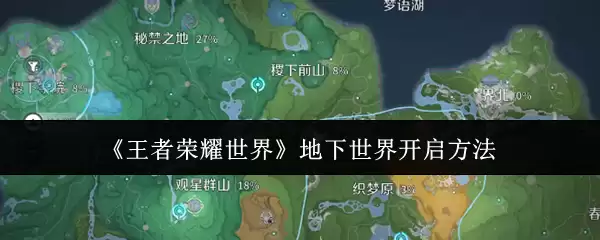 王者荣耀世界地下世界怎么开启 王者荣耀世界地下世界开启做法