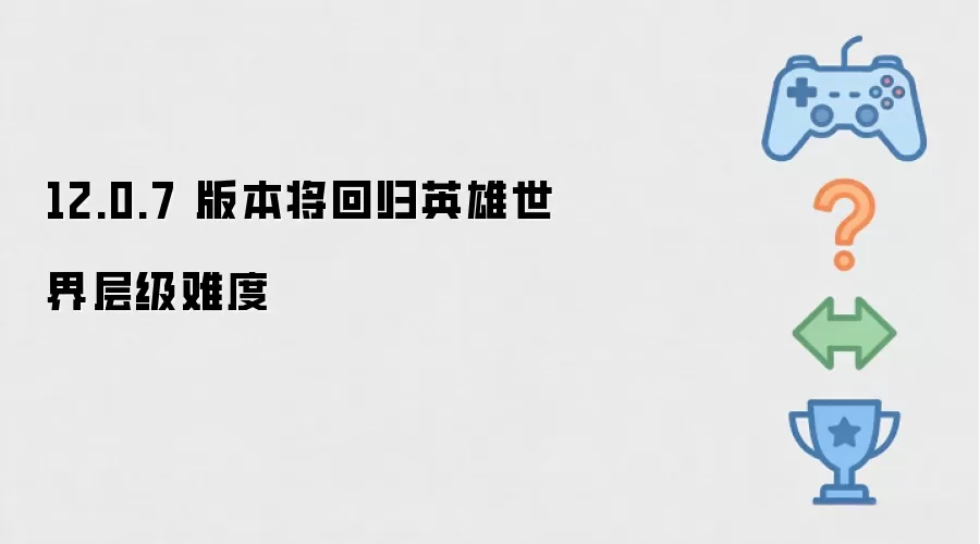12.0.7 版本将回归英雄世界层级难度