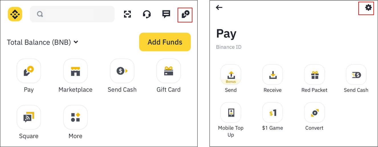 币安 App 首页菜单与账户入口