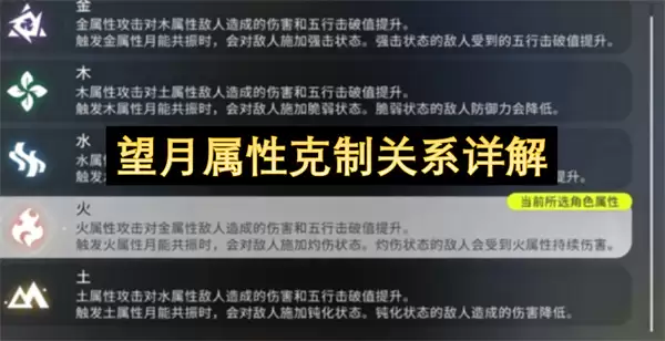 望月属性克制关系详细说明