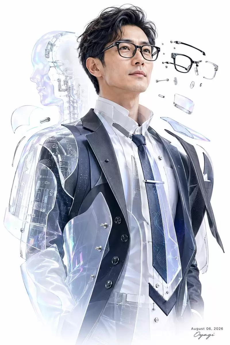 Futuristic Cyber Businessman Portrait