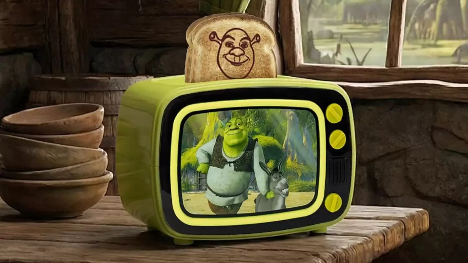 官方Shrek复古电视造型多士炉，带你开启Shrek式早餐生活