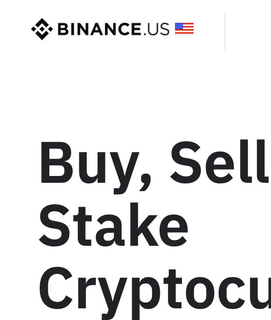 Binance.US 官方首页显示 Binance.US 品牌和登录入口