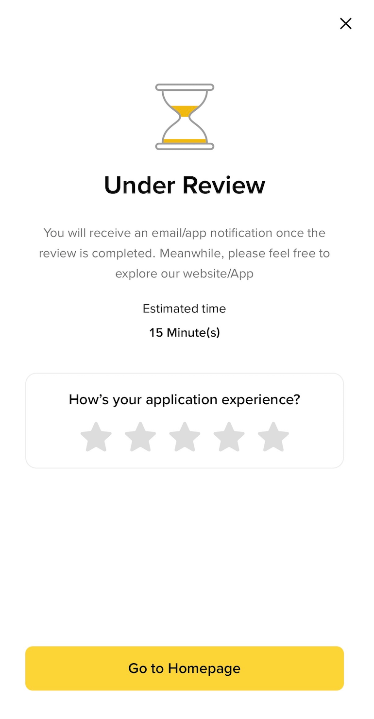 Binance App 身份认证提交后的审核中页面