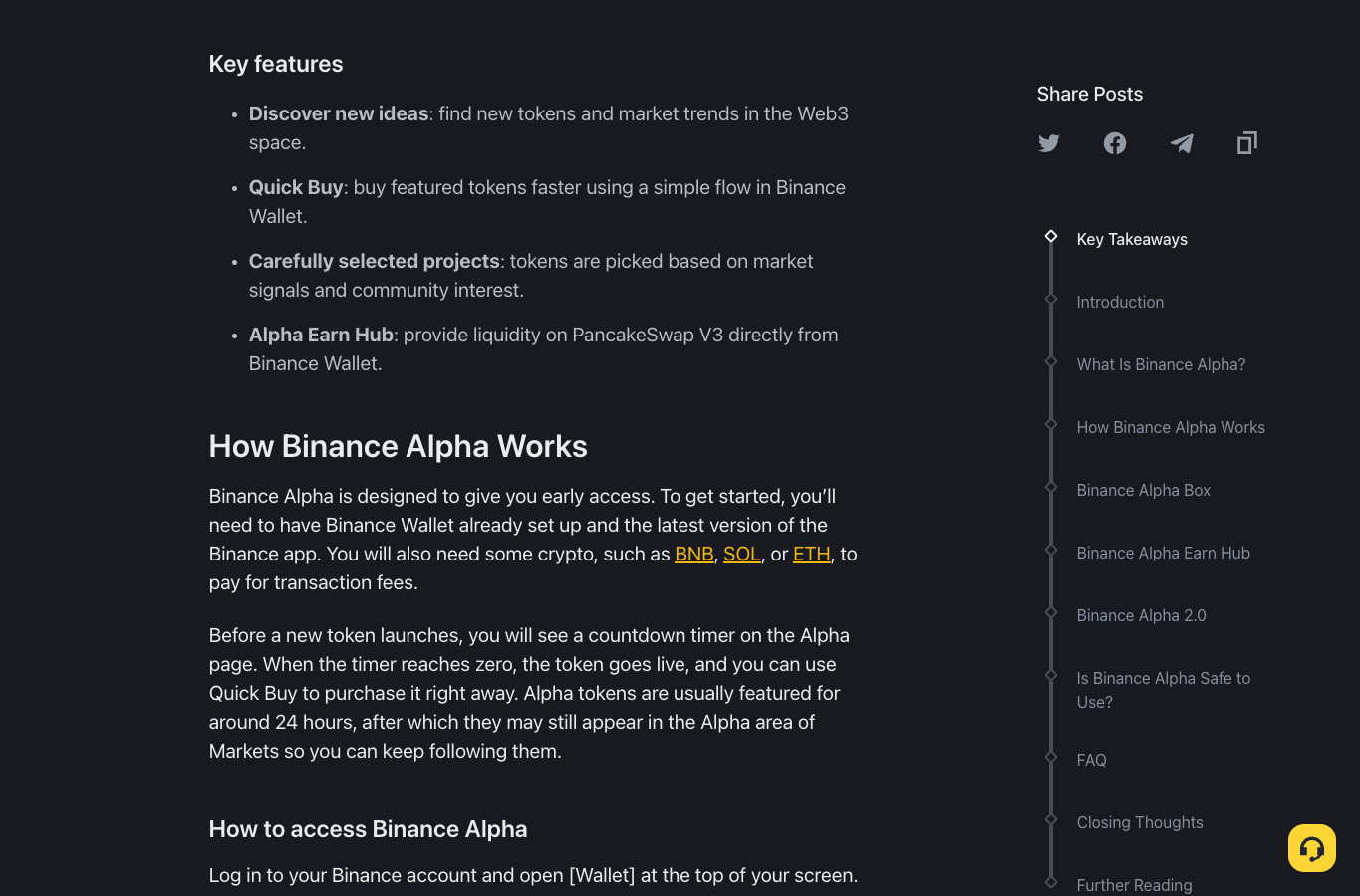 币安学院 Alpha Box 官方页面截图