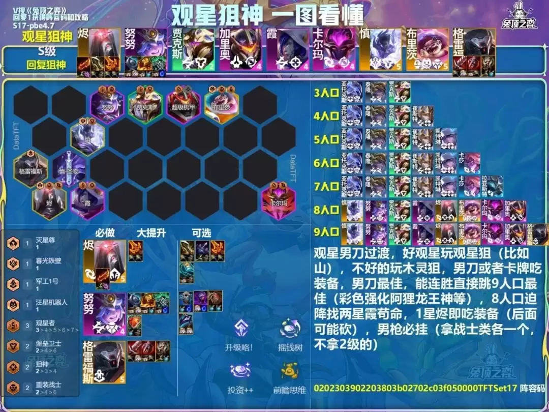 云顶之弈s17观星狙神阵容推荐