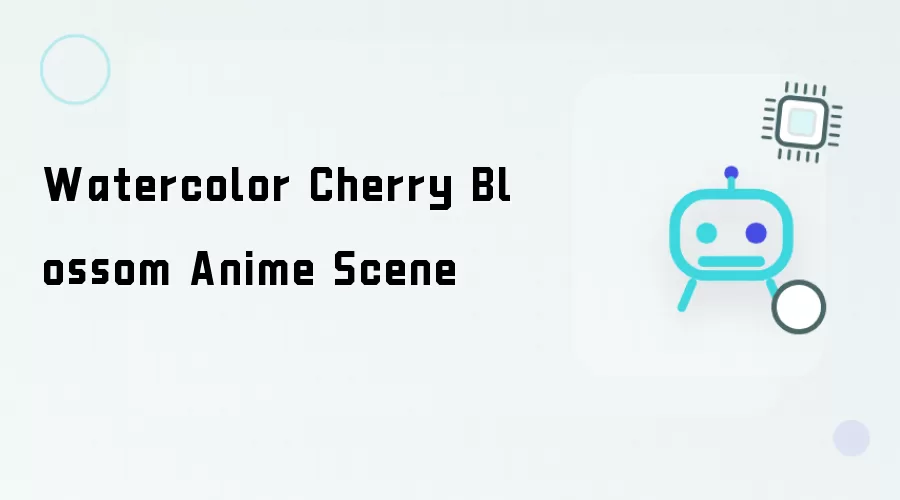 Watercolor Cherry Blossom Anime Scene