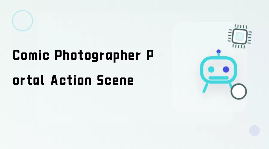 Comic Photographer Portal Action Scene