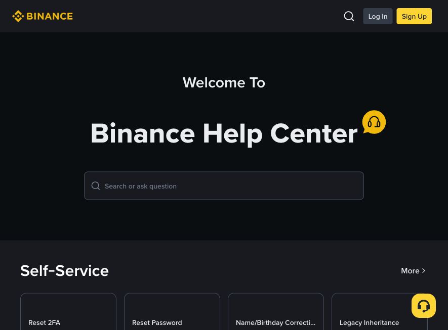 Binance Help Center 官方帮助中心真实截图