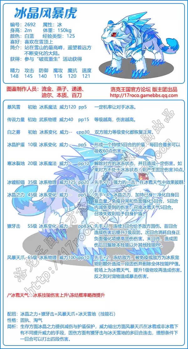 洛克王国冰晶风暴虎性格推荐