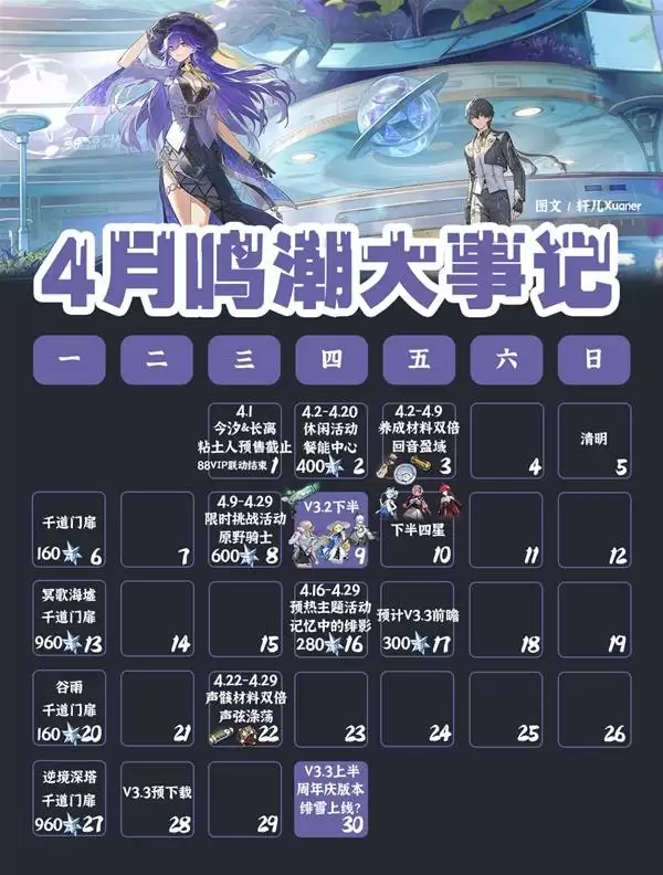 《鸣潮》2026年4月活动日历