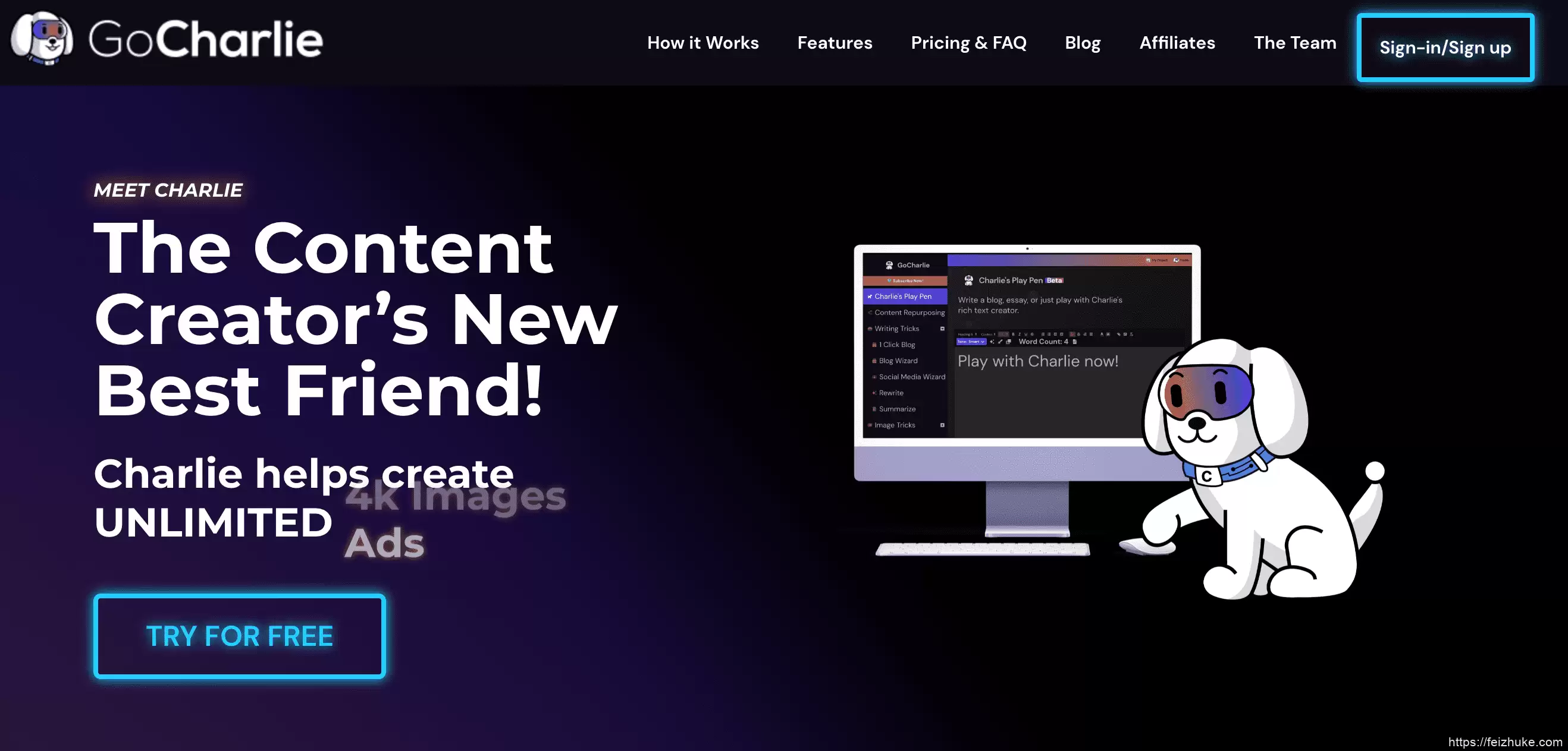gocharlie ai-gocharlie ai,人工智能AI文案写作工具,图片生成,测评2023,价格,功能