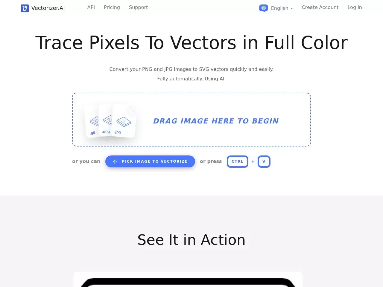 Vectorizer.AI-免费将 JPEG 和 PNG 位图转换为 SVG 矢量图