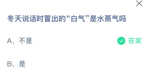 冬天说话时冒出的白气是水蒸气吗