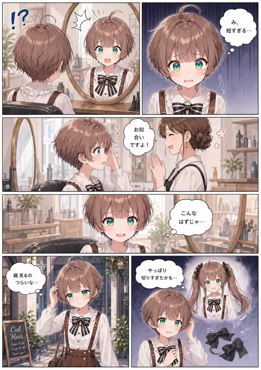 剪发后悔漫画页面