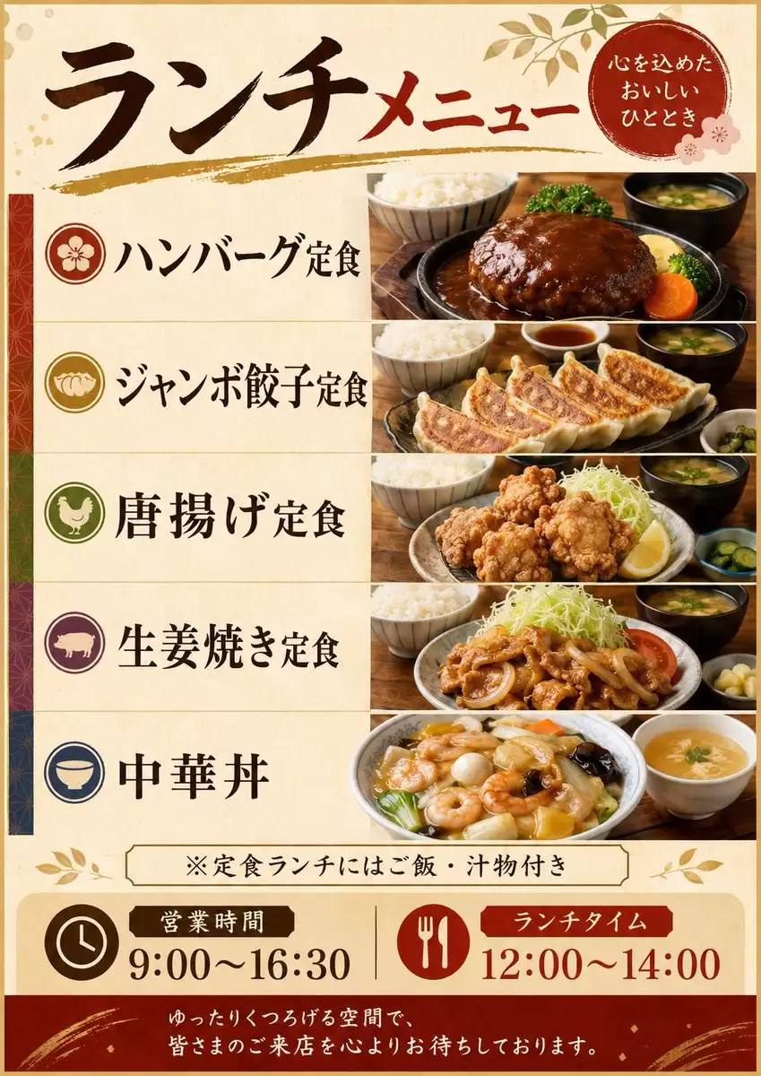 日式午餐菜单海报