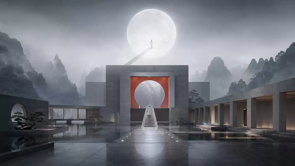 未来主义中式建筑融合