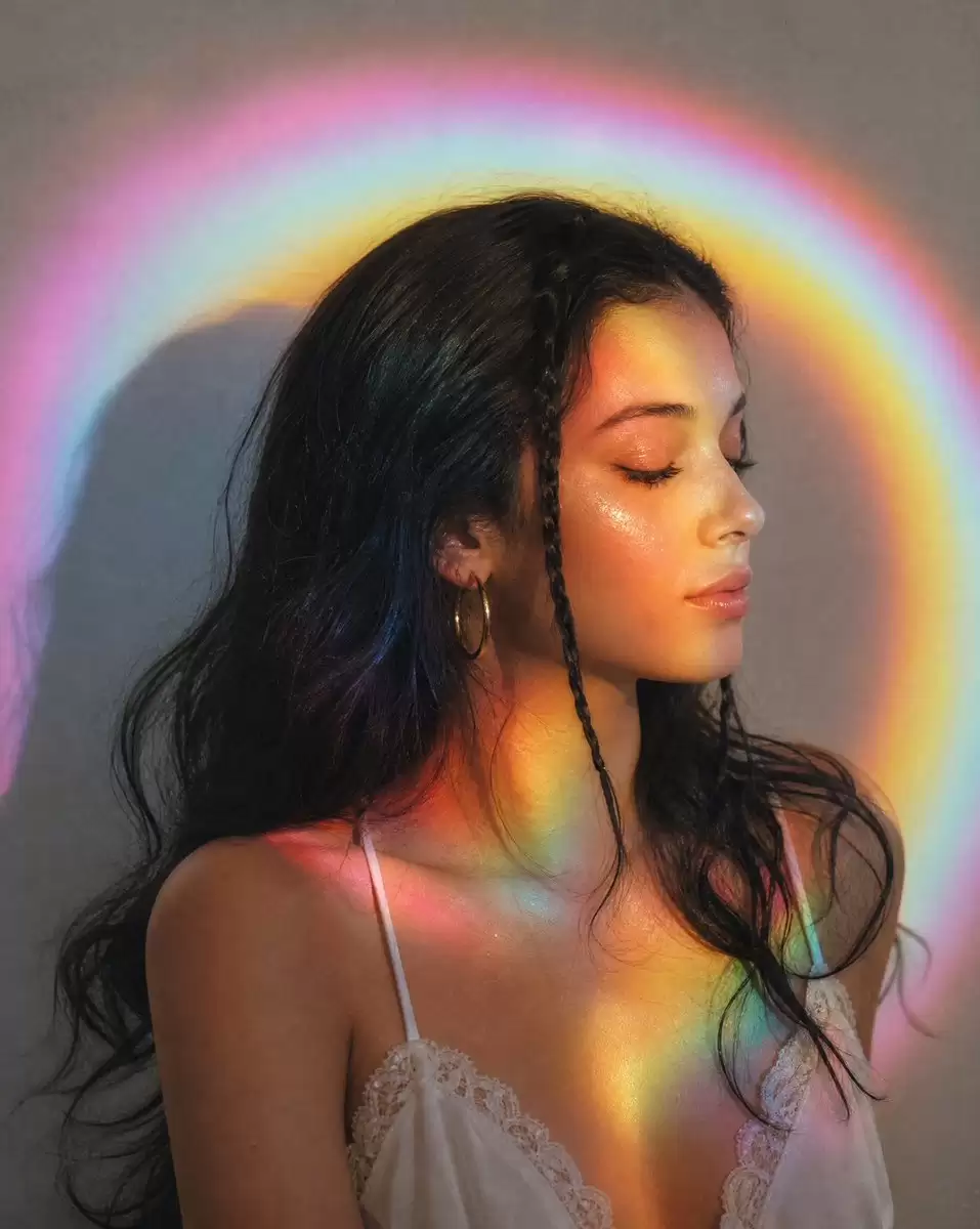 Rainbow Halo Editorial Portrait