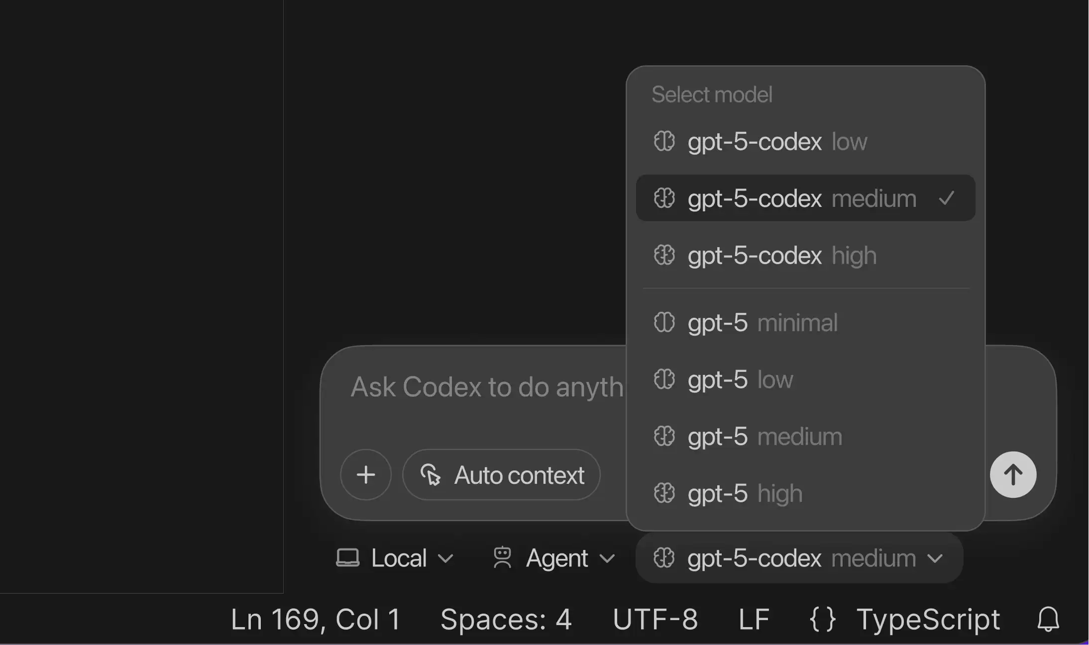 Codex 模型选择