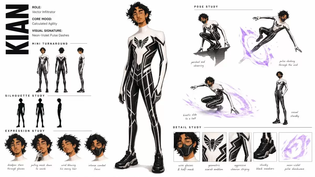 Modern High Fashion Character Concept Sheet