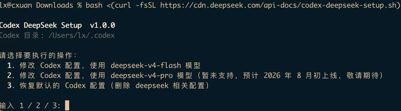 Codex 接入 DeepSeek-V4-Flash，丝滑的一批