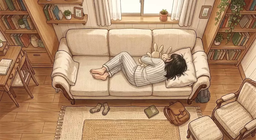Cozy Anime Reading Room Nap