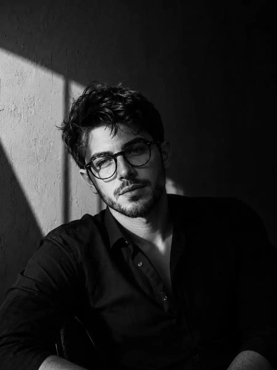 Cinematic B&W Male Portrait