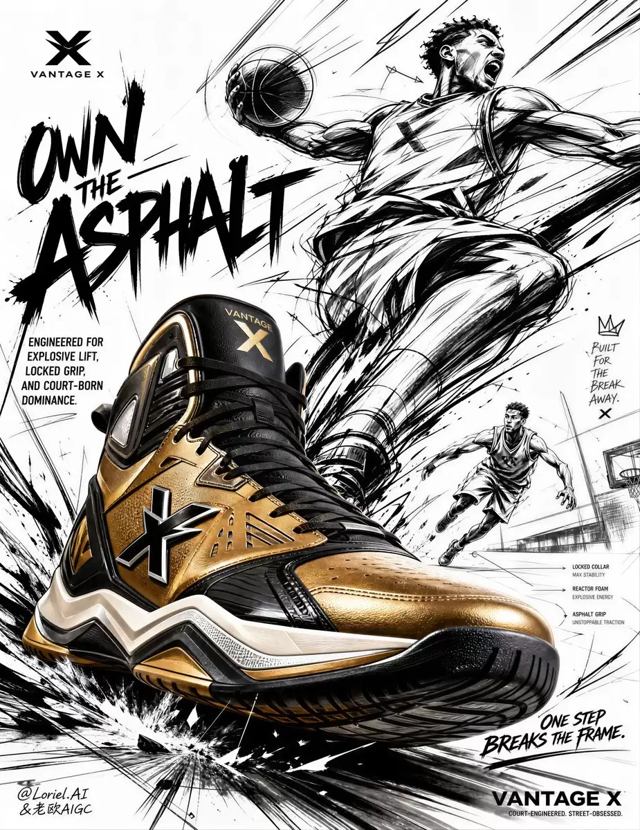 Urban Basketball Sneaker Poster Design