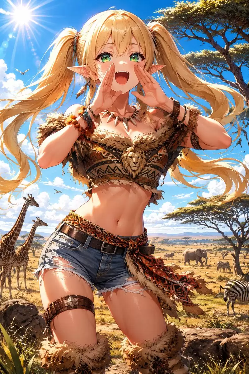 Lion Safari Elf An提示词怎么写-画面元素和风格