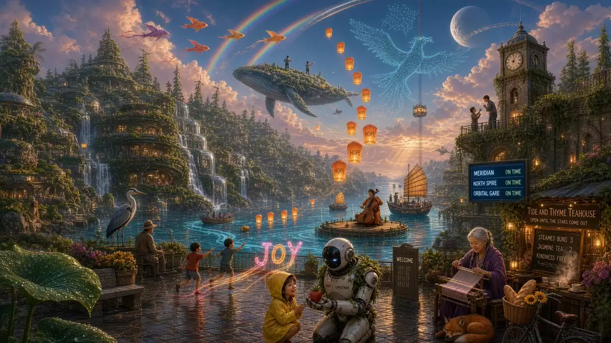 Solarpunk提示词怎么写-画面元素和风格参数
