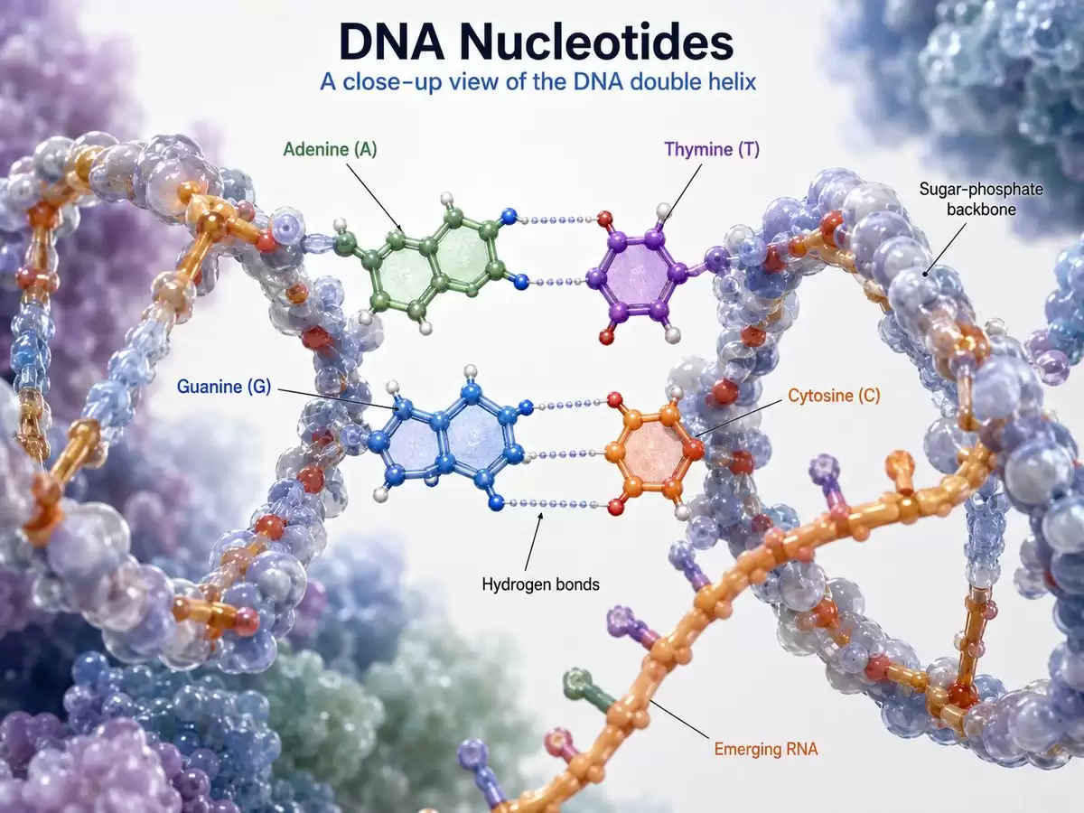 DNA Nucleotides 3D提示词怎么写-画面元素和风格