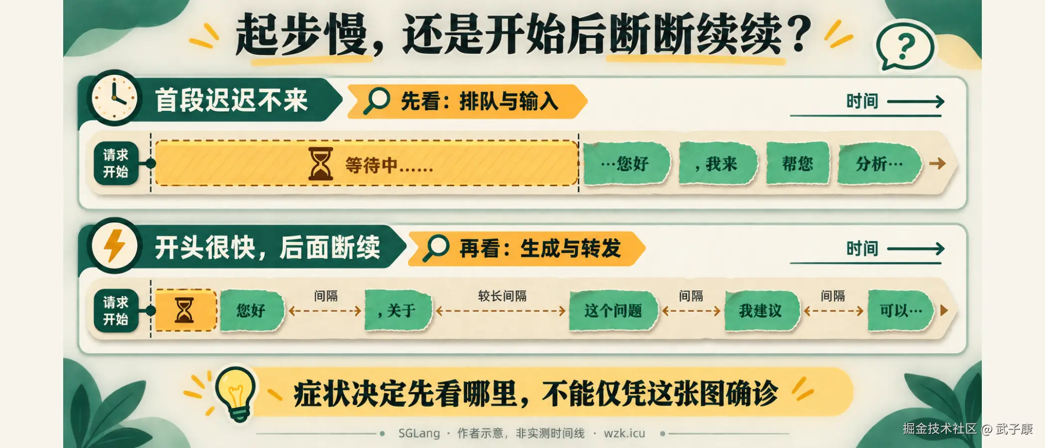 起步慢，还是开始后断断续续？