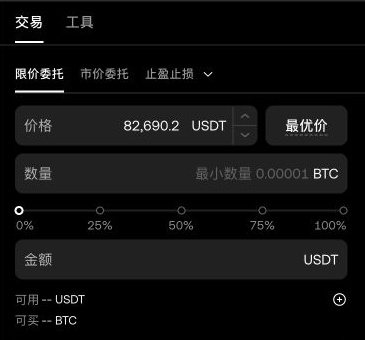 欧易网页版限价买入的价格、数量和金额字段