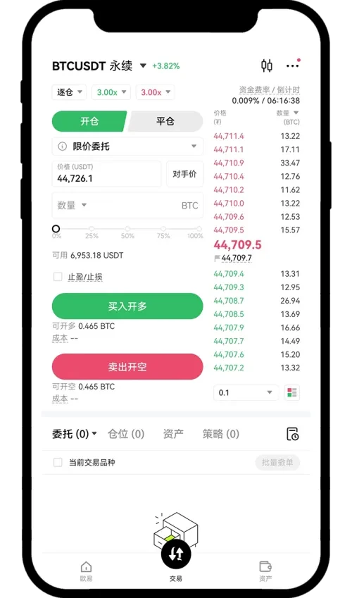 OKX合约模拟界面的逐仓、倍数及止损字段