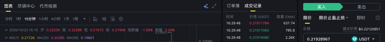 DNA Alpha 详情页的买入方向与订单类型