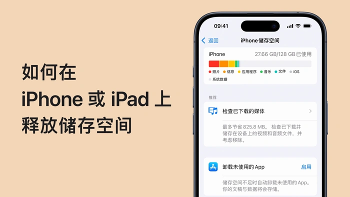 iPhone储存空间的已用容量与整理建议