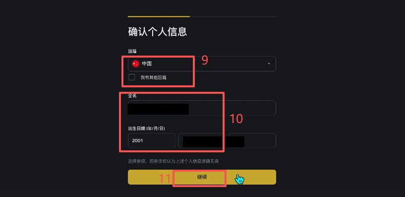 提交前核对身份资料字段的页面示例